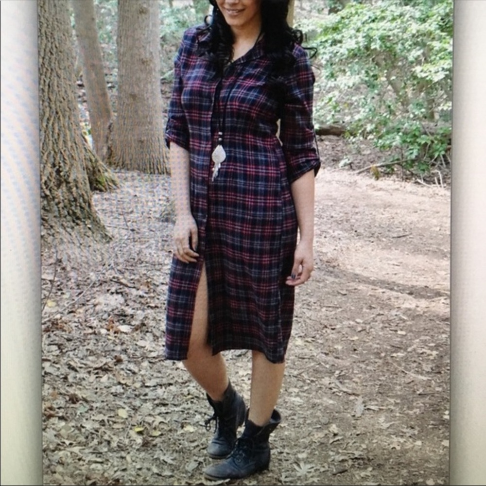 NWT Gorgeous Plaid Shirt Dress